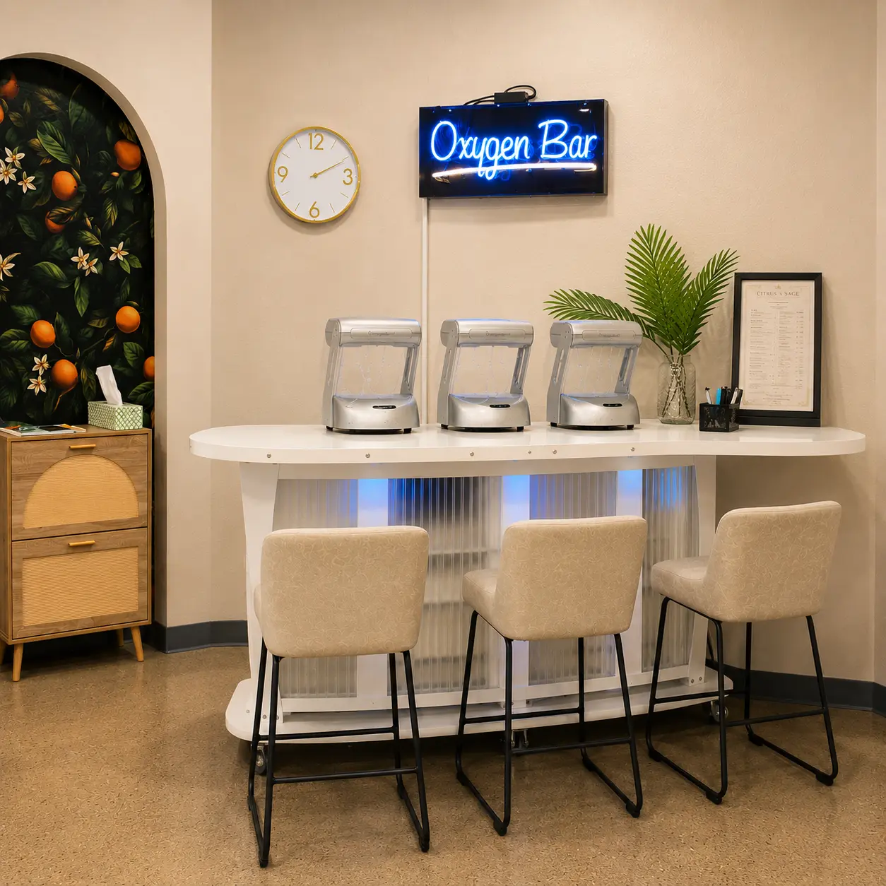 Oxygen Bar treatment detail at Citrus and Sage Wellness Retreat in Redlands