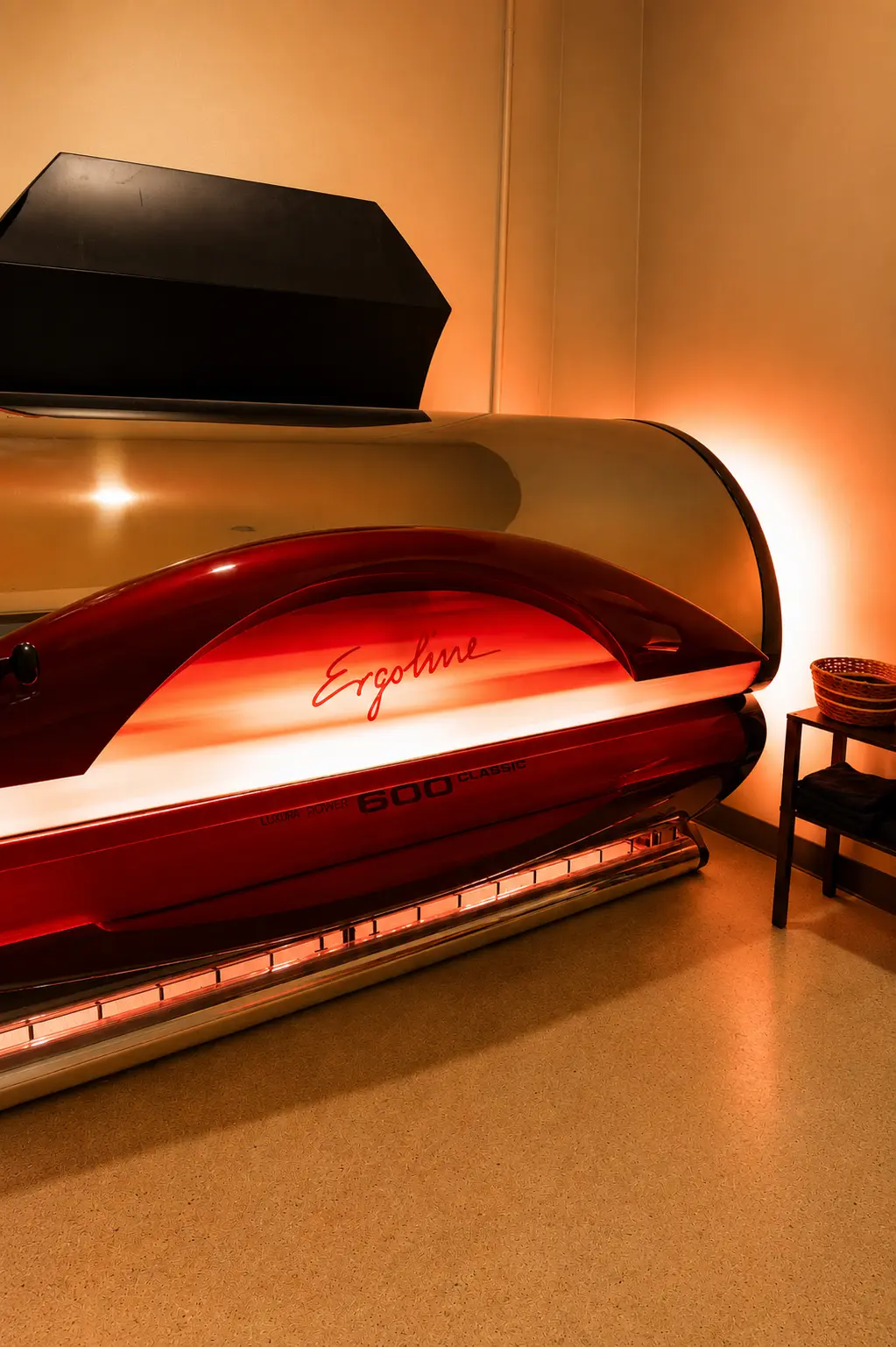 Red light therapy bed at Citrus and Sage Wellness Retreat Redlands California